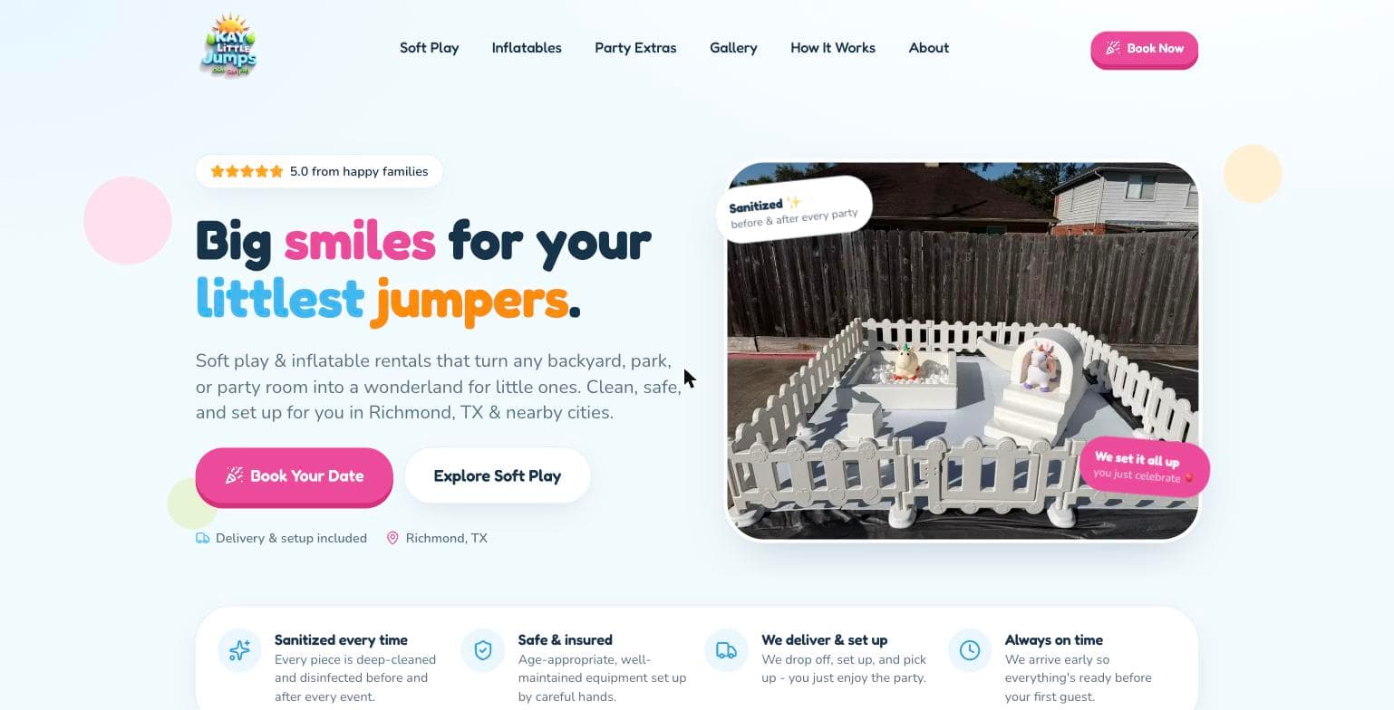 Kay Little Jumps website screenshot