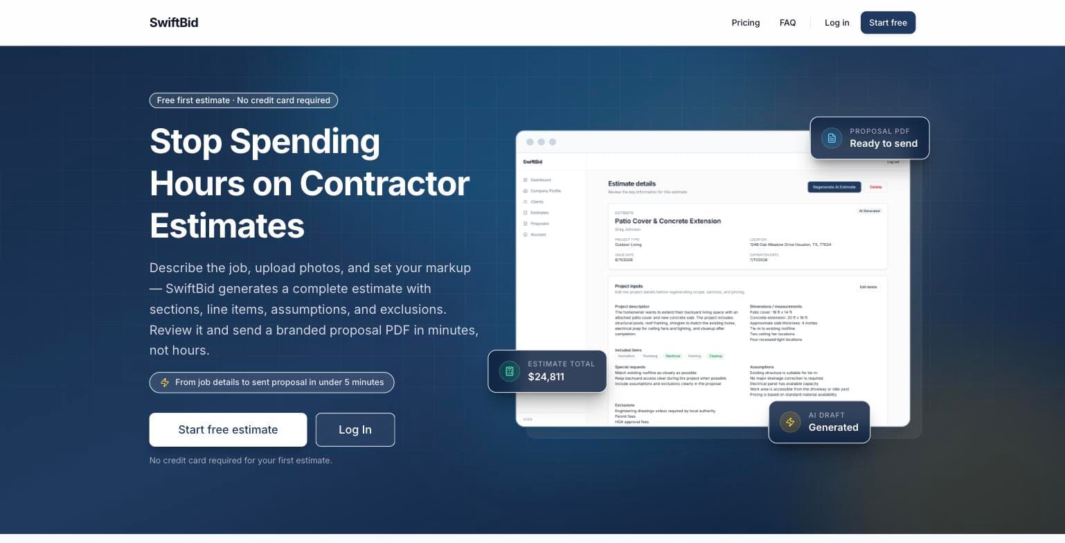 SwiftBid product screenshot